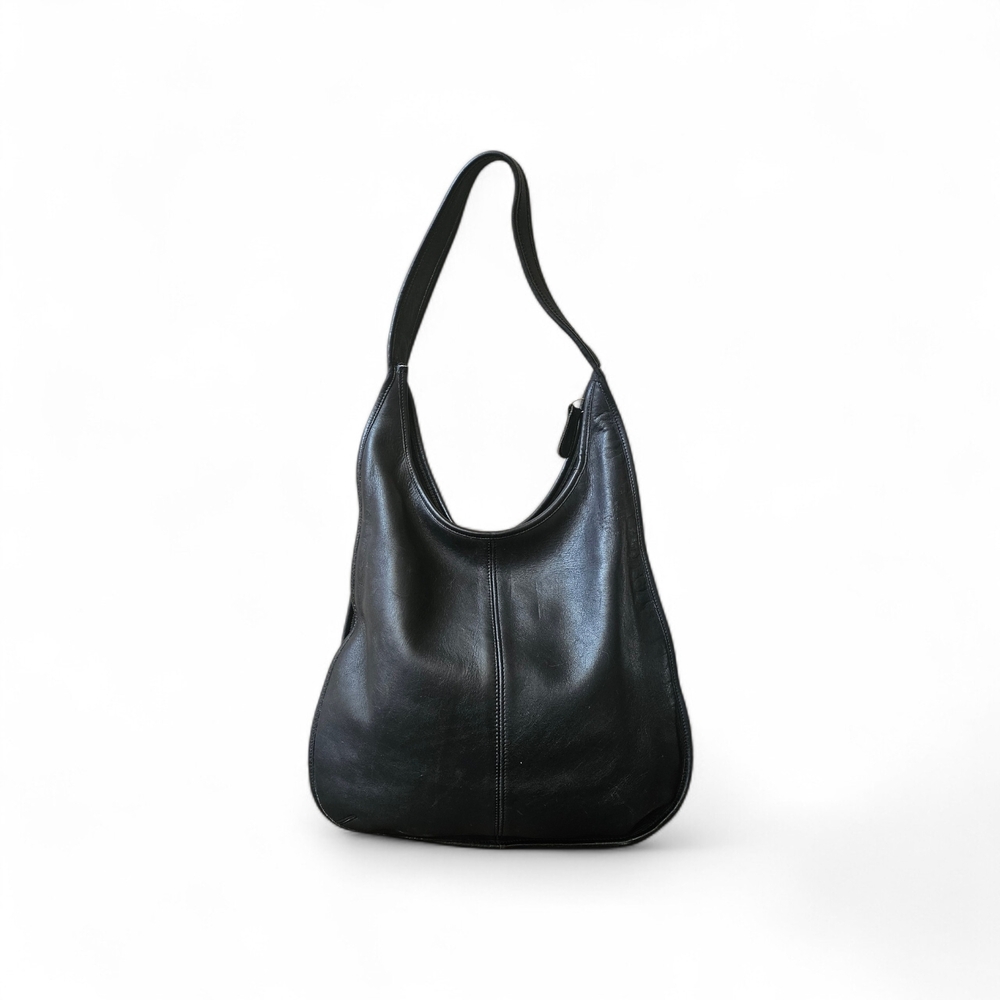 Vintage Coach 9026 Black Leather Hobo Bag - Women - Picture 2 of 9
